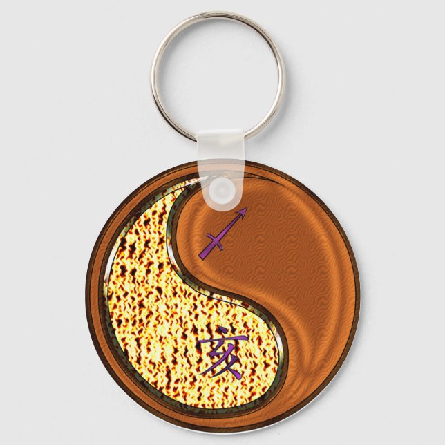 Sagittarius & Wood Boar Key Ring (Front)