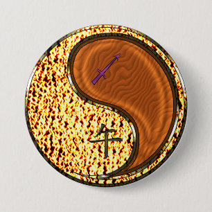 Sagittarius & Wood Horse 7.5 Cm Round Badge