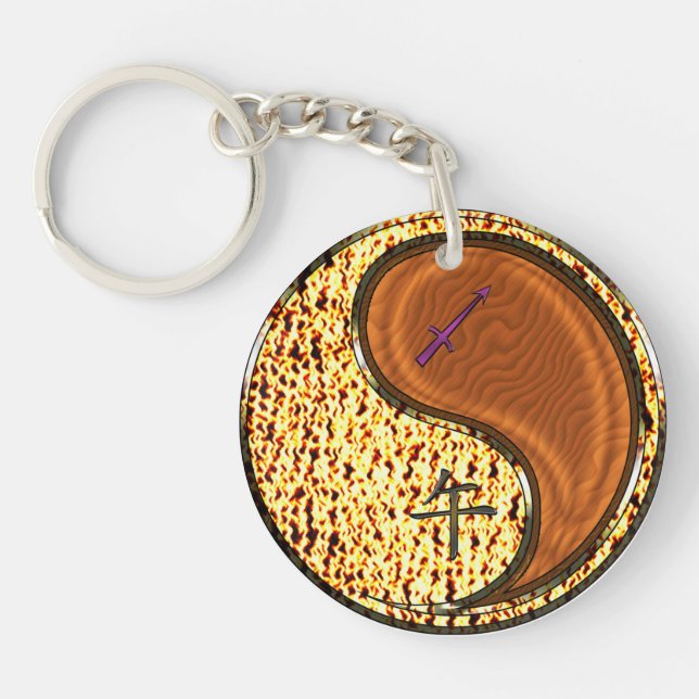 Sagittarius & Wood Horse Key Ring (Front)
