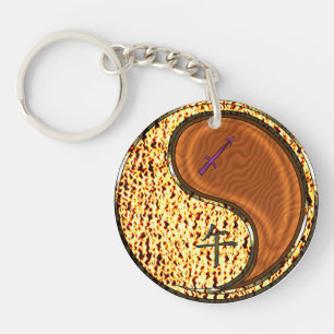 Sagittarius & Wood Horse Key Ring