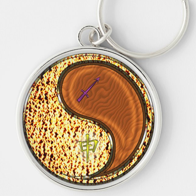 Sagittarius & Wood Monkey Key Ring (Front)