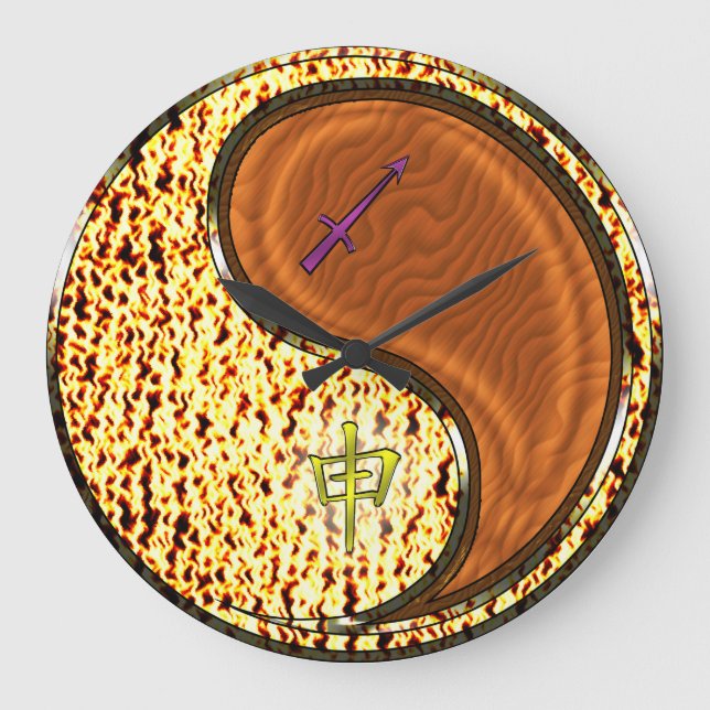 Sagittarius & Wood Monkey Large Clock (Front)
