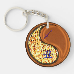 Sagittarius & Wood Ox Key Ring