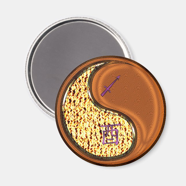 Sagittarius & Wood Rooster Magnet (Front/Back)