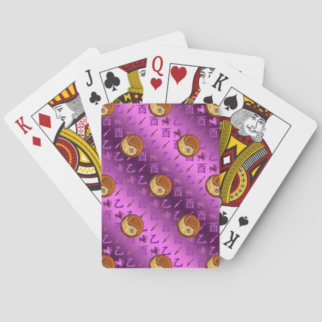 Sagittarius & Wood Rooster Playing Cards (Back)