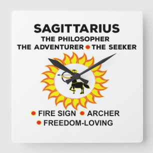Sagittarius Zodiac Archer Birthday Square Wall Clock
