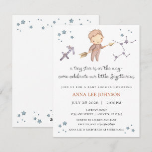 Sagittarius Zodiac Baby Shower Invitation
