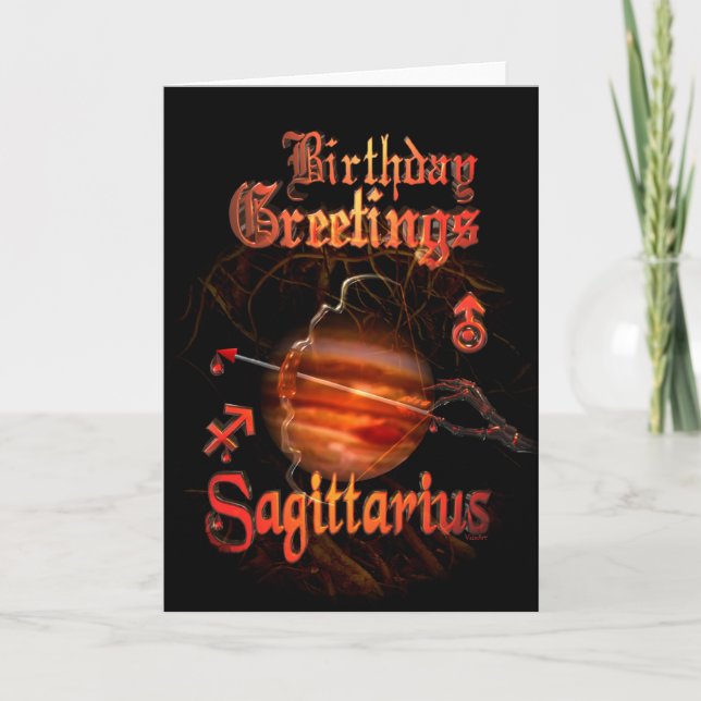 Sagittarius Zodiac Birthday Greetings by Valxart Card (Front)