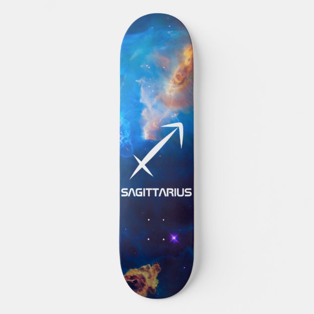 Sagittarius  Zodiac Blue Skateboard (Front)