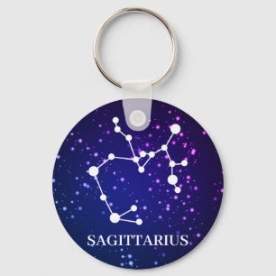 Sagittarius Zodiac Constellation Design Key Ring
