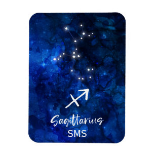 Sagittarius Zodiac Constellation Galaxy Monogram Magnet