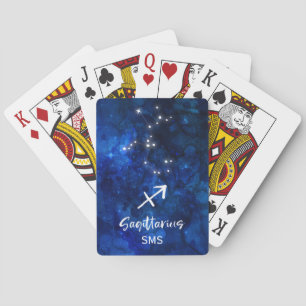 Sagittarius Zodiac Constellation Galaxy Monogram Playing Cards