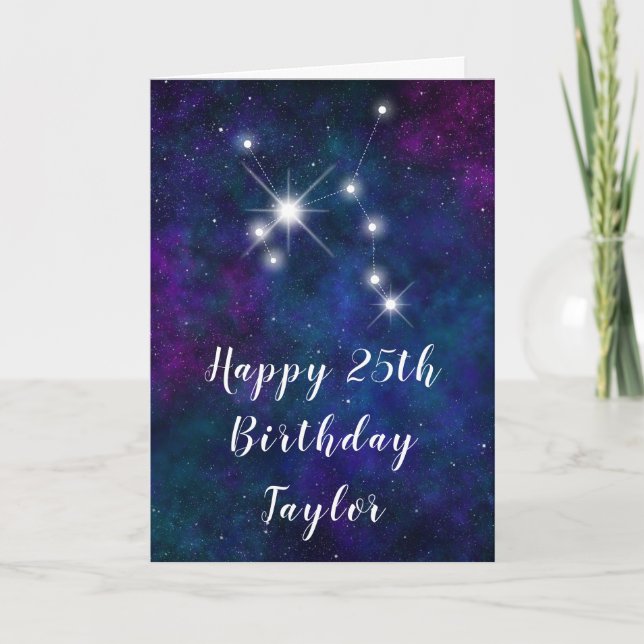 Sagittarius Zodiac Constellation Happy Birthday Card (Front)
