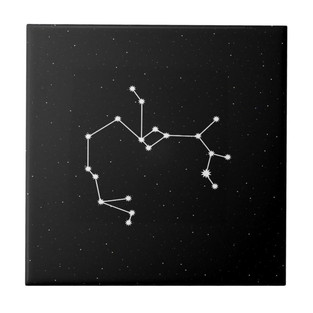 Sagittarius Zodiac Constellation Modern Black & Wh Ceramic Tile (Front)