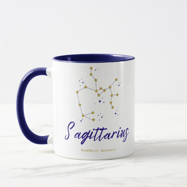 Sagittarius Zodiac Constellation Star Archer Astro Mug (Left)