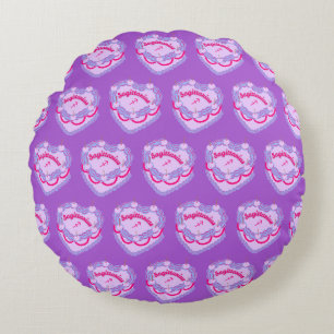 Sagittarius Zodiac Coquette Heart Birthday Cake Round Cushion