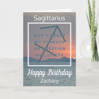 Sagittarius Zodiac Fun Quote Blue & White Birthday