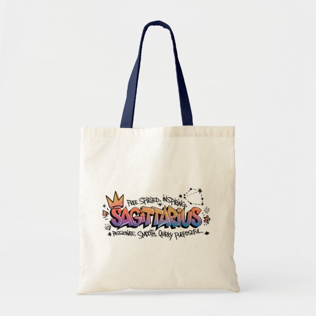 Sagittarius Zodiac Graffiti Tote Bag (Front)