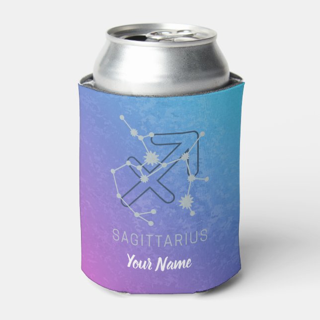 Sagittarius Zodiac Horoscope Star Constellation Can Cooler (Can Front)