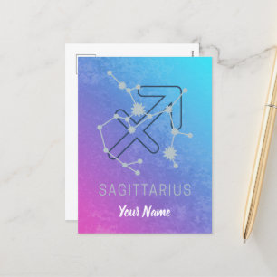 Sagittarius Zodiac Horoscope Star Constellation Holiday Postcard