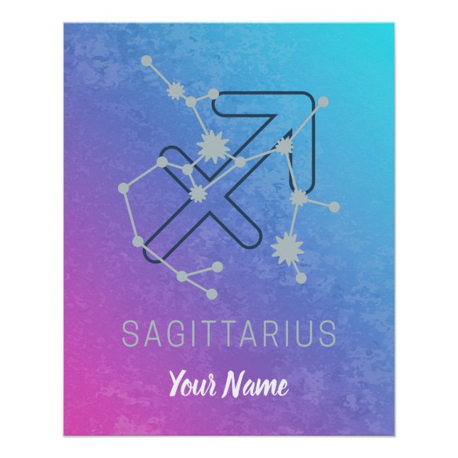Sagittarius Zodiac Horoscope Star Constellation Poster (Front)