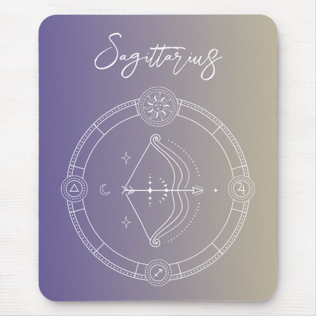 Sagittarius zodiac horoscope star sign gradient mouse pad (Front)
