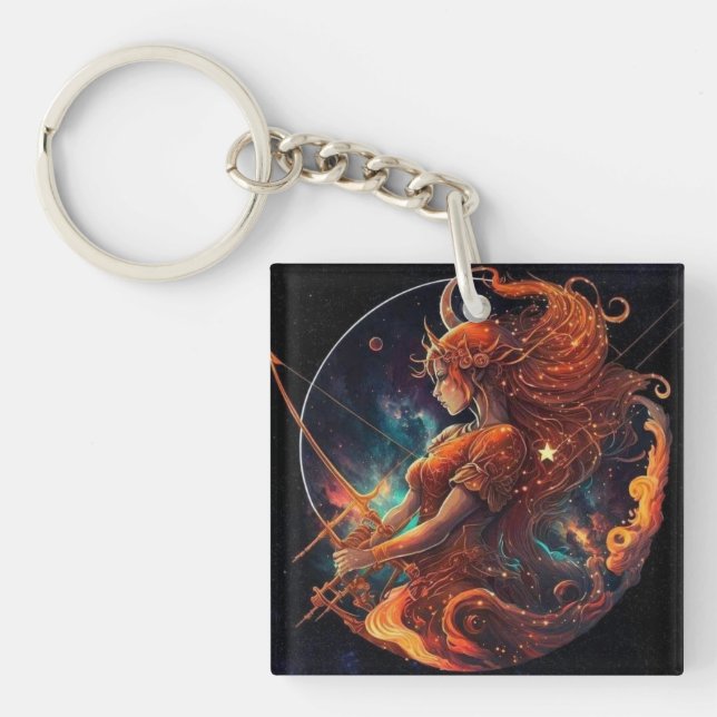 Sagittarius Zodiac Keychain (Front)