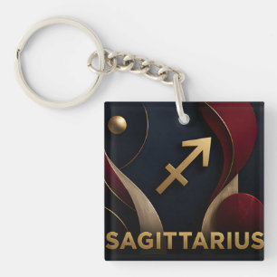 Sagittarius Zodiac Luxury Celestial Astrology Gift Key Ring