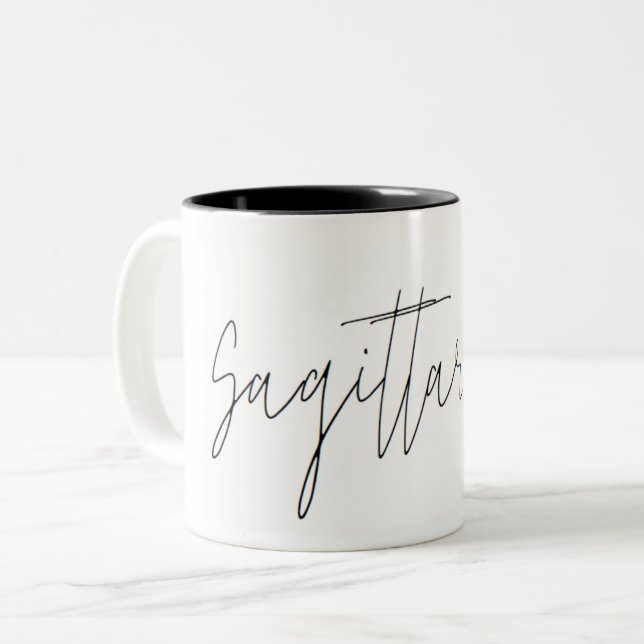 Sagittarius Zodiac Minimalist Mug (Front Left)