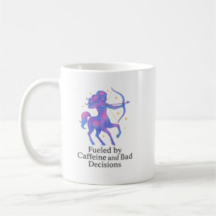 Sagittarius Zodiac Mug – Fueled by Caffeine and Ba
