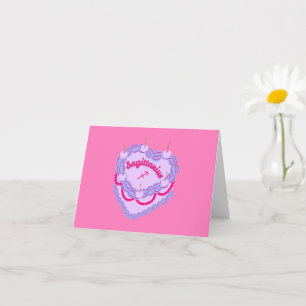Sagittarius Zodiac Pastel Heart Birthday Cake Card