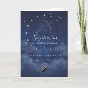 Sagittarius Zodiac Personalised Birthday Card