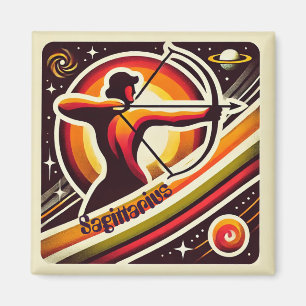 Sagittarius Zodiac Retro Magnet