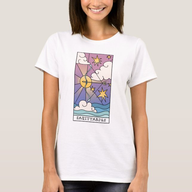 Sagittarius Zodiac Sign Abstract Art Vintage T-Shirt (Front)