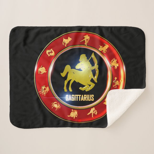 Sagittarius Zodiac Sign Astrology Sherpa Blanket (Front (Horizontal))