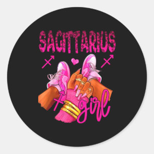 Sagittarius Zodiac Sign Birthday Queens Horoscope  Classic Round Sticker