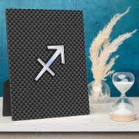 Sagittarius Zodiac Sign Black Carbon Fibre Style