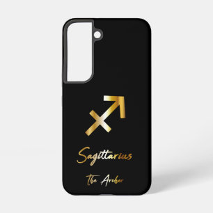 Sagittarius Zodiac Sign, Black & Gold  Samsung Galaxy Case