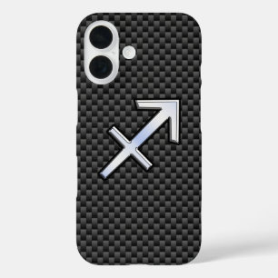 Sagittarius Zodiac Sign Carbon Fibre Style iPhone 16 Case
