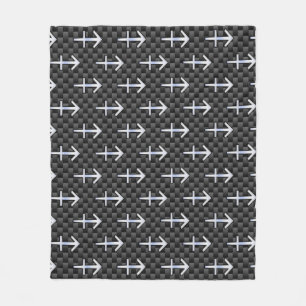 Sagittarius Zodiac Sign Carbon Fibre Style Fleece Blanket