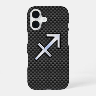 Sagittarius Zodiac Sign Carbon Fibre Style iPhone 16 Case