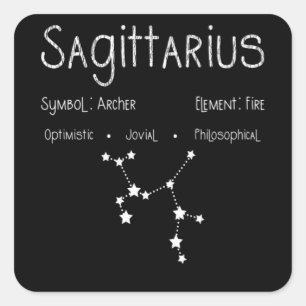 Sagittarius Zodiac Sign Constellation Astrology Square Sticker