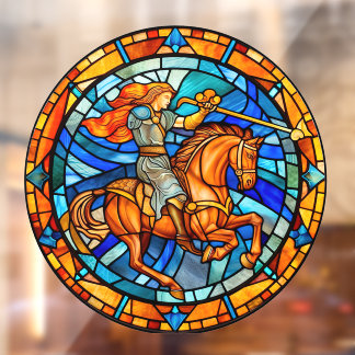 Sagittarius Zodiac Sign Faux Stained Glass
