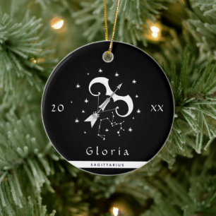 Sagittarius Zodiac Sign Horoscope Symbol Name Year Ceramic Ornament