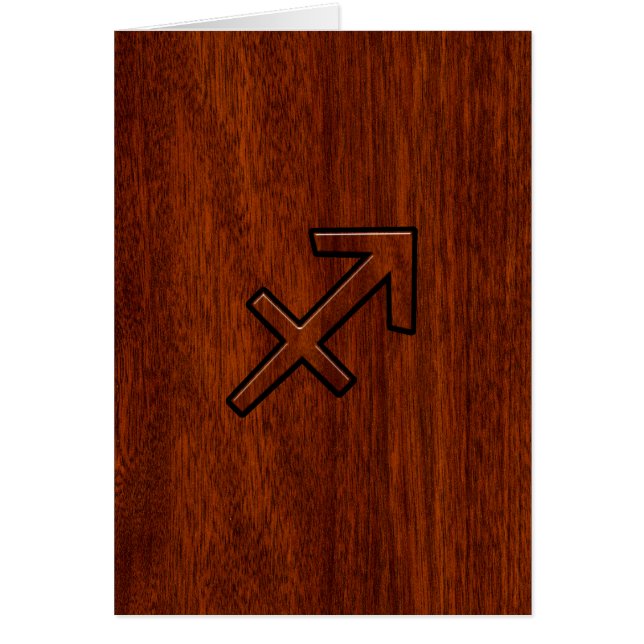 Sagittarius Zodiac Sign in Mahogany Style (Front)