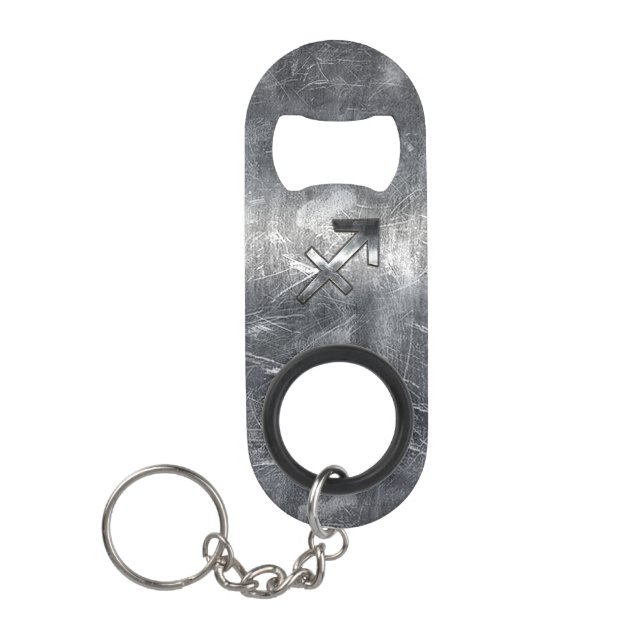 Sagittarius Zodiac Sign in Silver Steel look (Front)