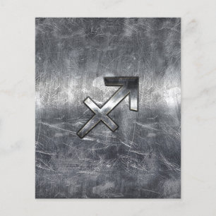 Sagittarius Zodiac Sign in Silver Steel look Flyer