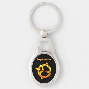 Sagittarius zodiac sign key ring