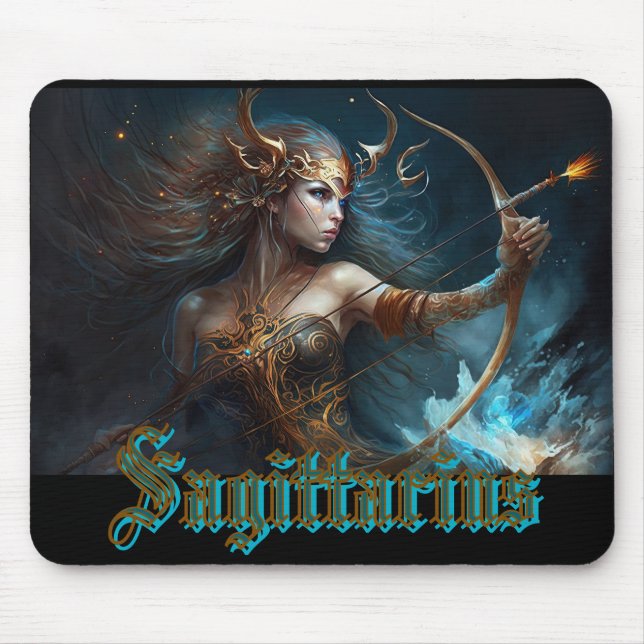 Sagittarius Zodiac Sign Mouse Pad (Front)