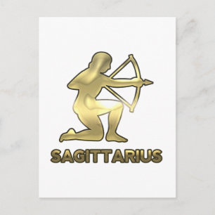 Sagittarius zodiac sign - old gold edition postcard